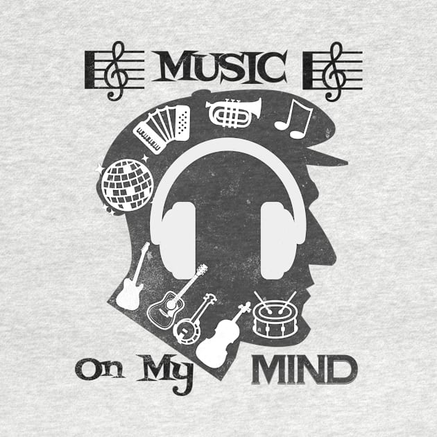 Music on my mind T Shirt for Music Lover by Savi L'amour